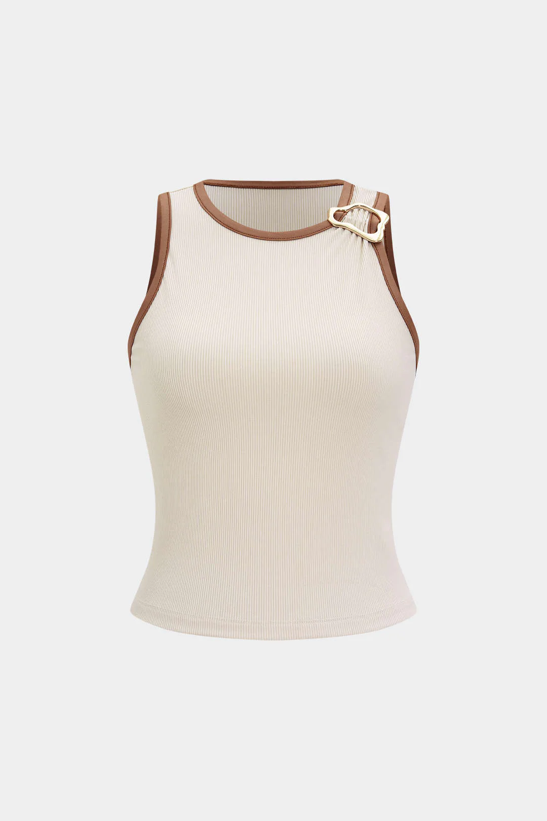 Contrast Metallic Decor Sleeveless Tank Top