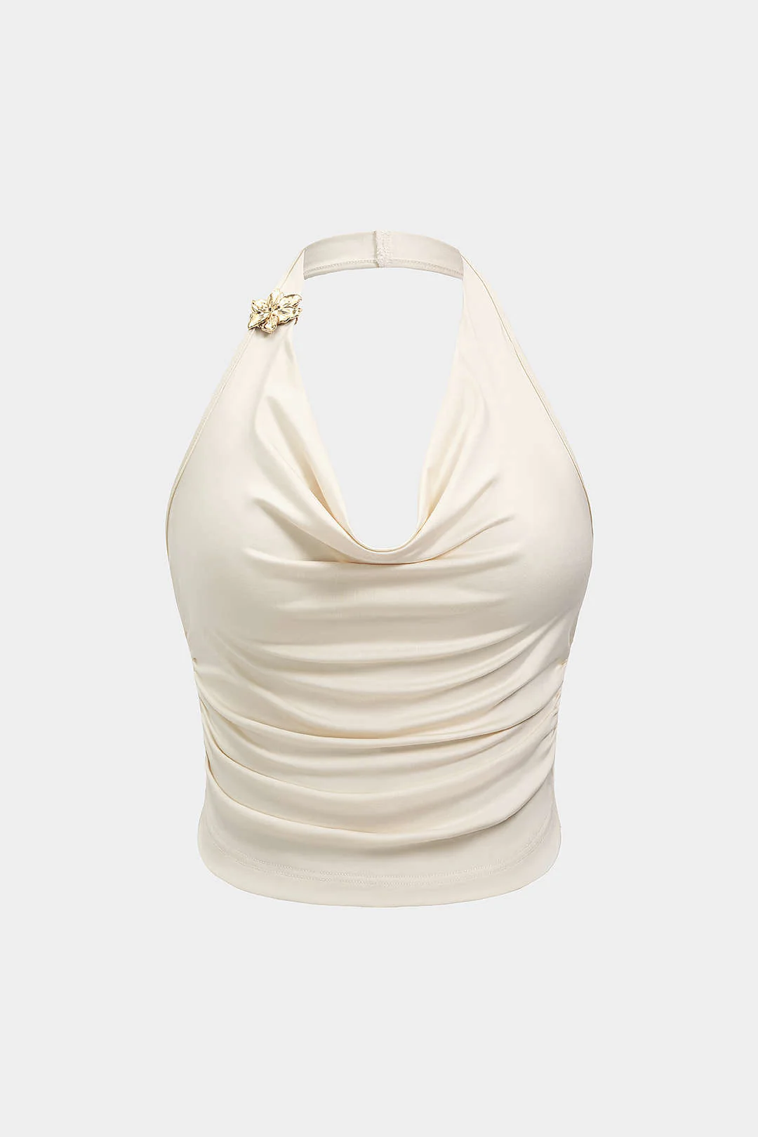 Plus Size Draped Cowl Neck Metallic Tank Top