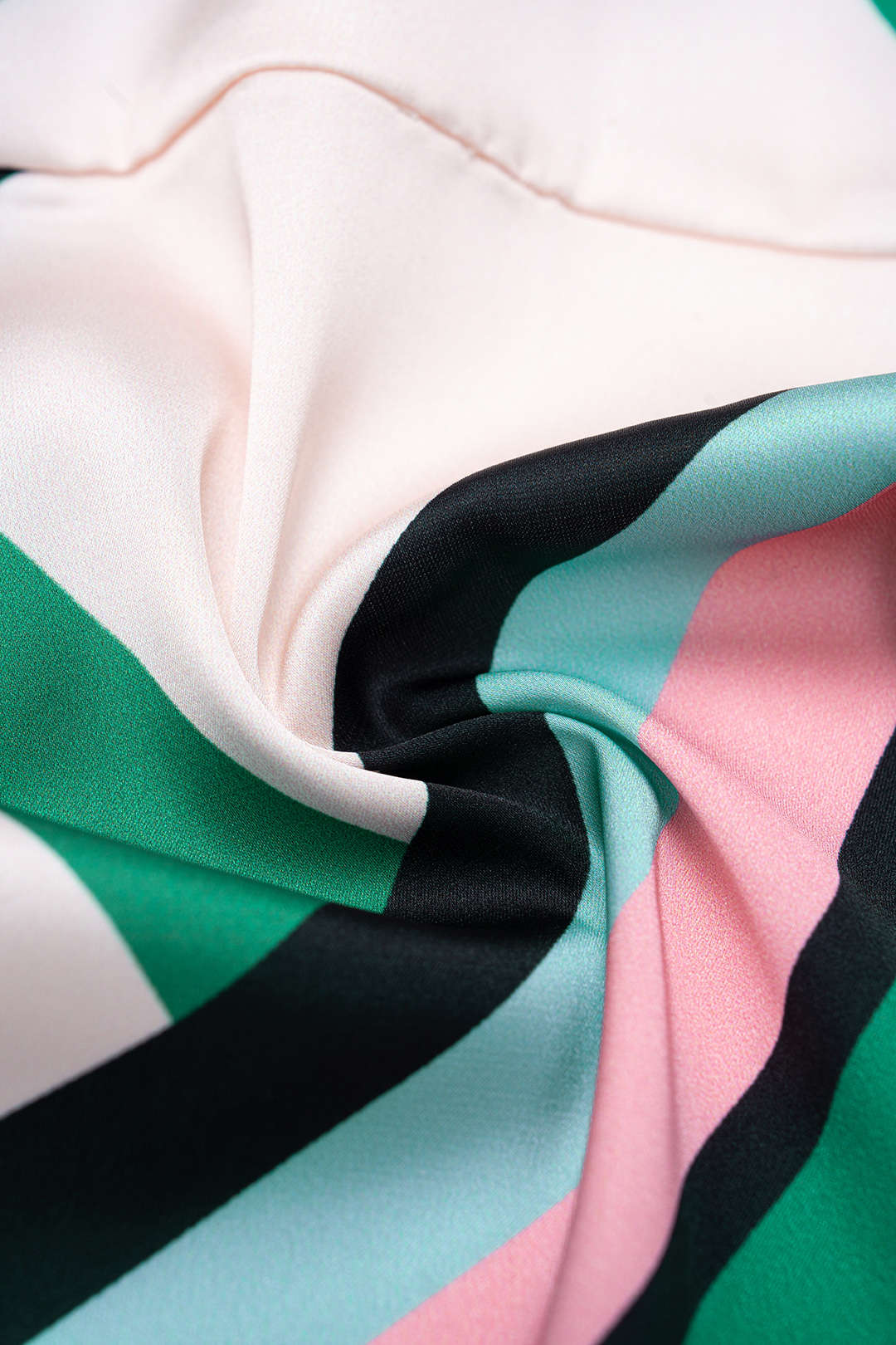 Stripes Print Satin Tie Back Tube Top - Image 3