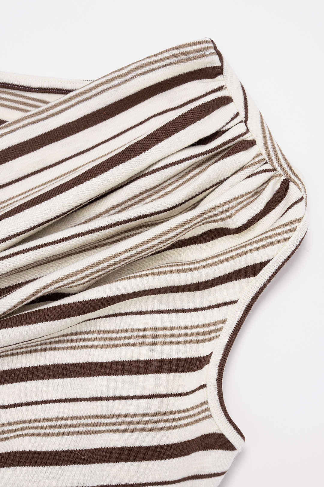 Stripes Print Twist Knot One Shoulder Tank Top - Image 3