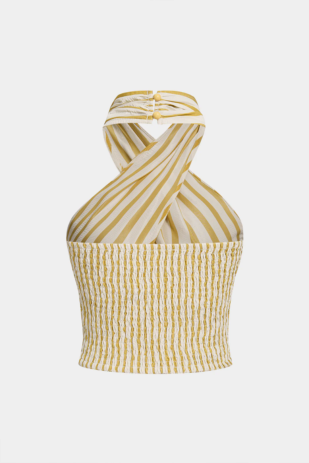 Stripes Print Crossed Halter Neck Cut Out Tank Top - Image 2