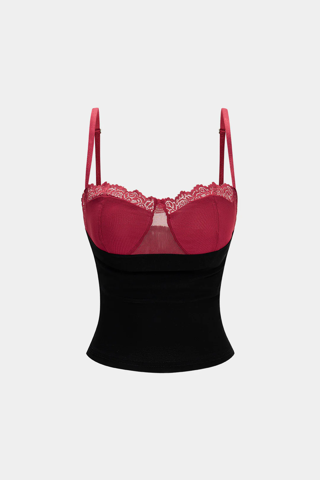 Contrast Lace Trim Backless Cami Top