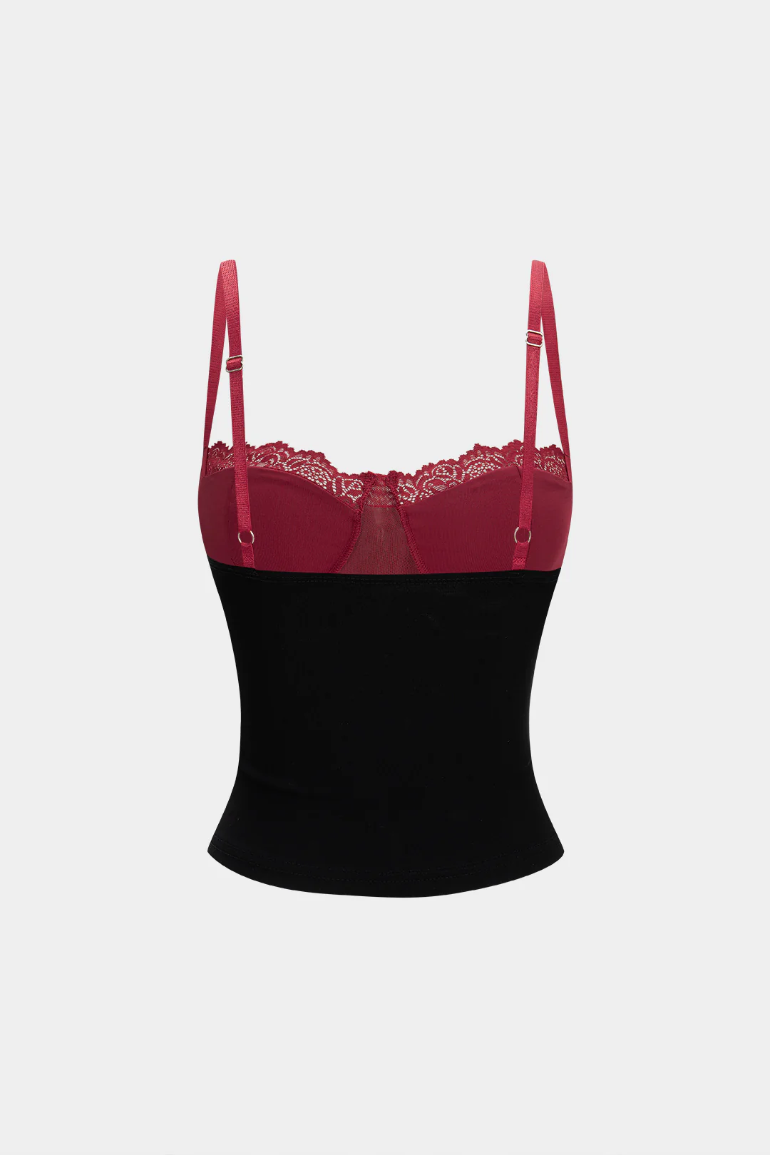 Contrast Lace Trim Backless Cami Top - Image 2