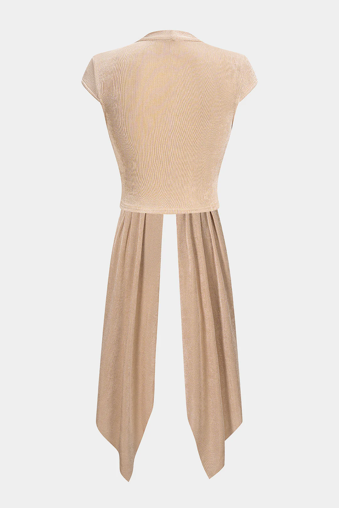 V-Neck Ruched Sleeveless T-Shirt - Image 2