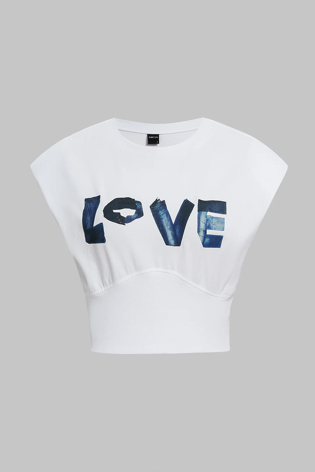 Letter Print Round Neck Tank Top