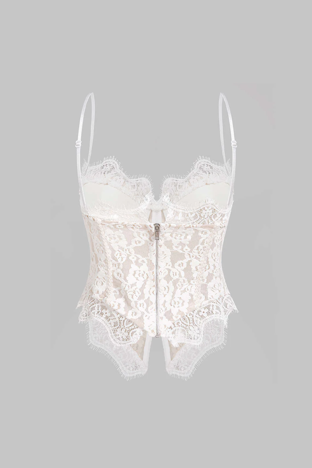 Lace Trim Zipper Cami Top - Image 2