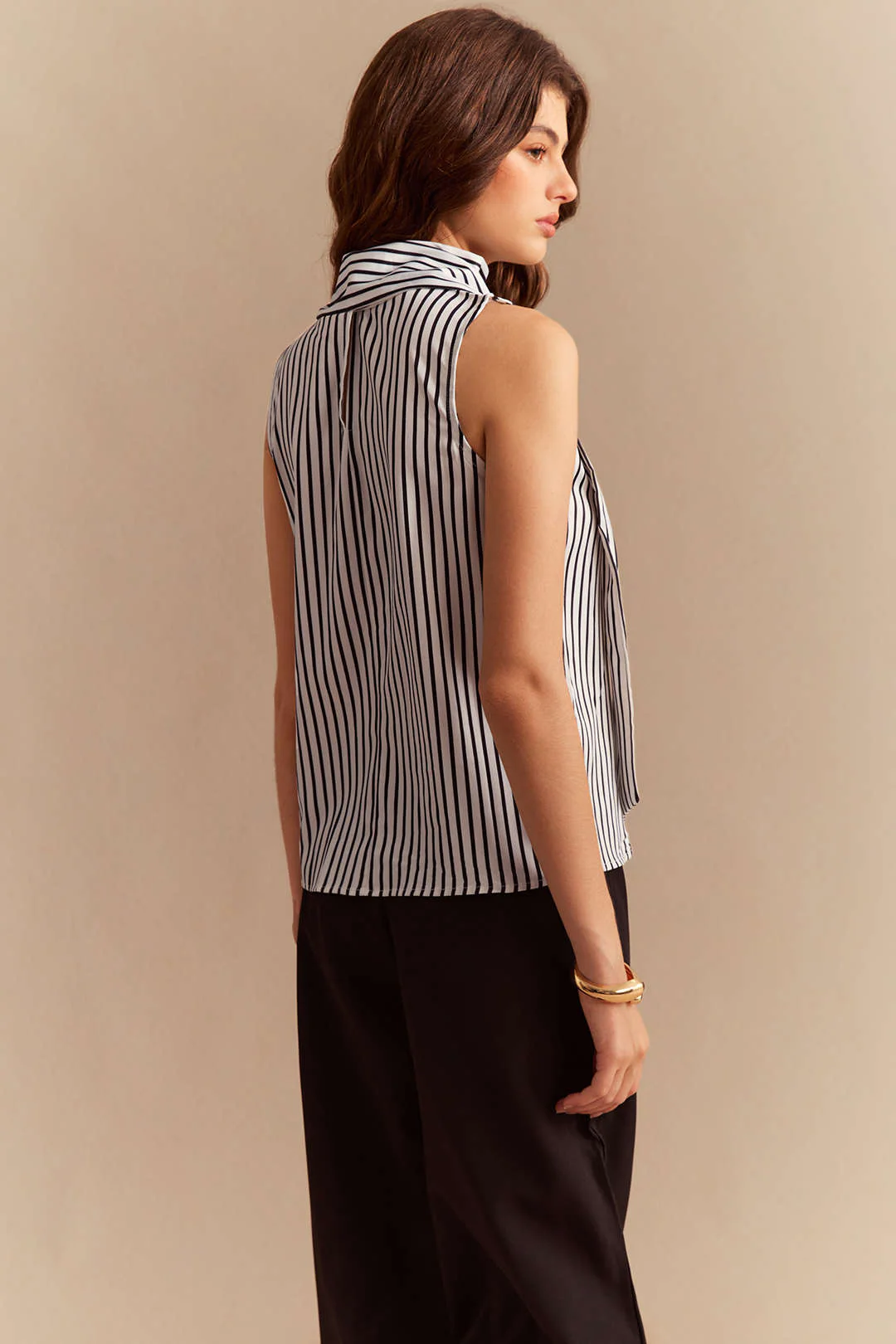 Stripes Print Satin Tank Top - Image 2