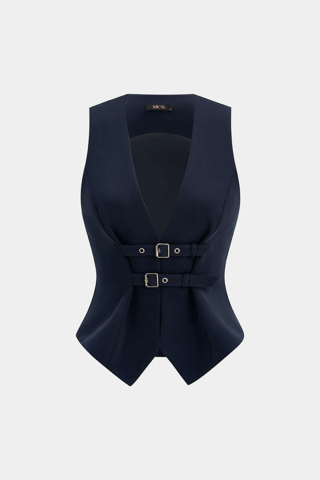 Deep V-Neck Buckle Tank Top