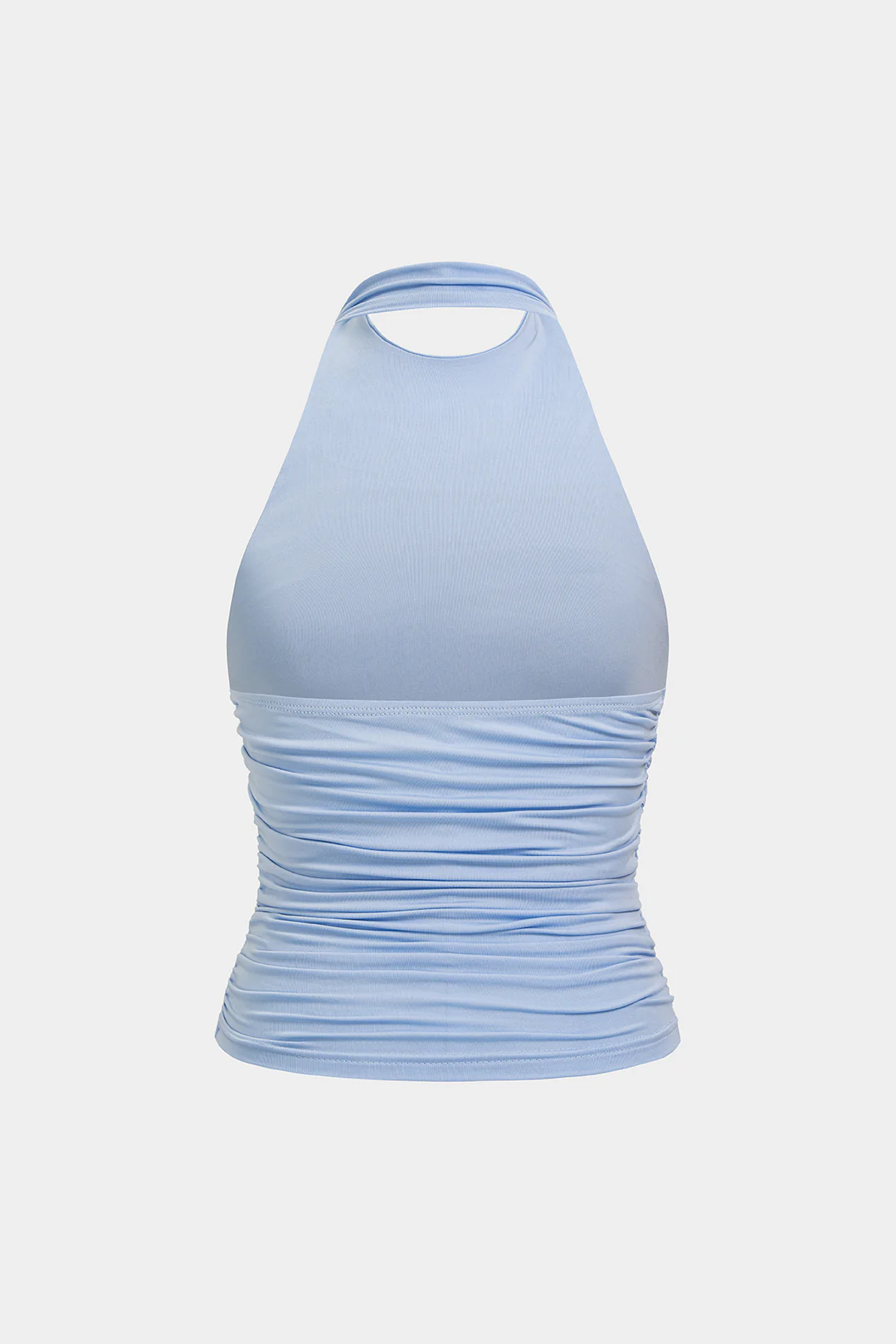 Halter Neck Backless Ruched Tank Top - Image 2