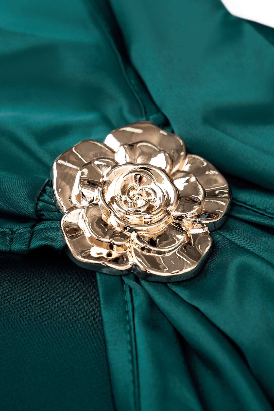 Metallic Satin Asymmetrical Ruched Sleeveless Tank Top - Image 3