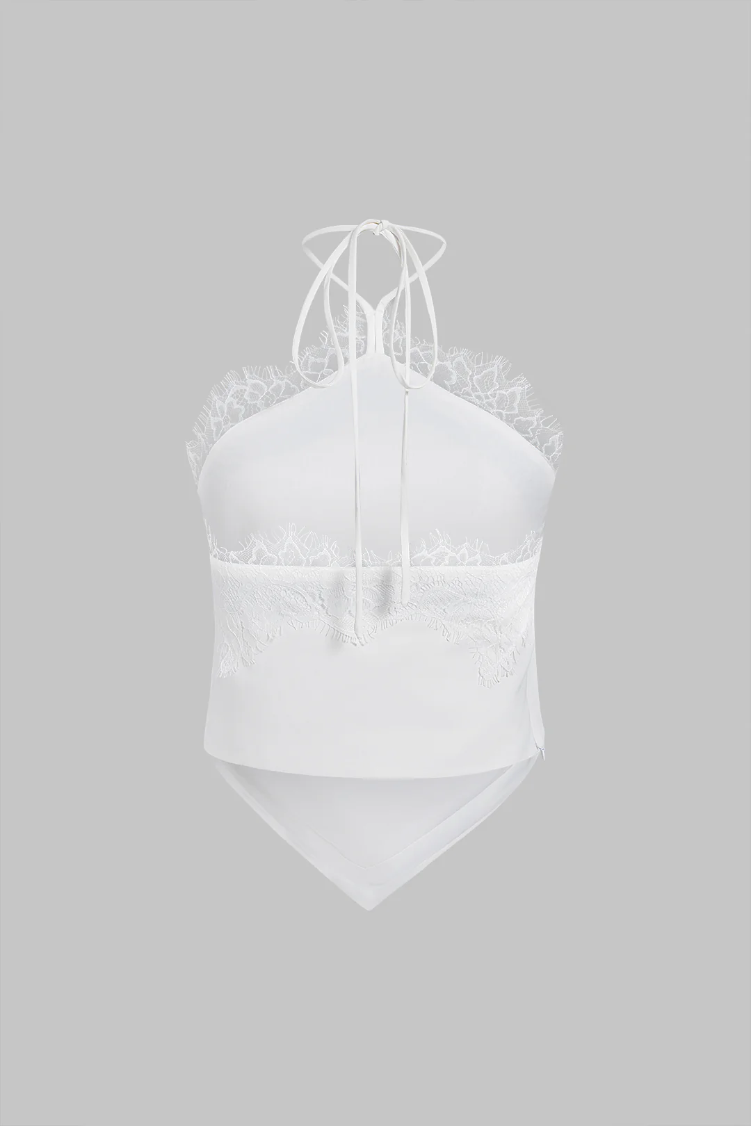 Lace Trim Halter Neck Tie-Up Cami Top - Image 2