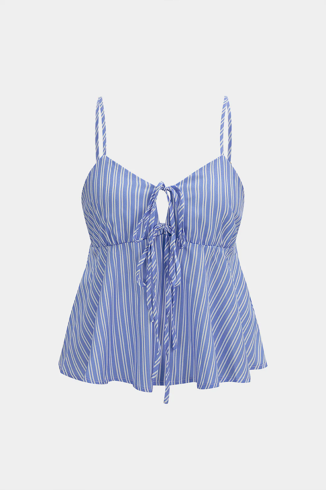 Stripes Print V-Neck Cut Out Cami Top