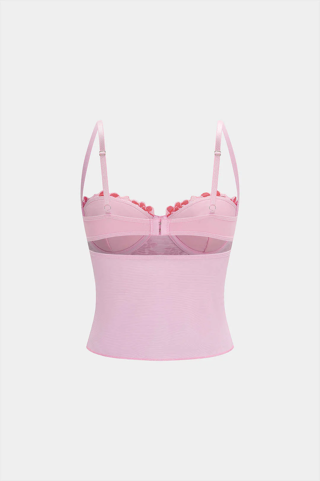 Floral Lace Patchwork Mesh Cami Top - Image 2