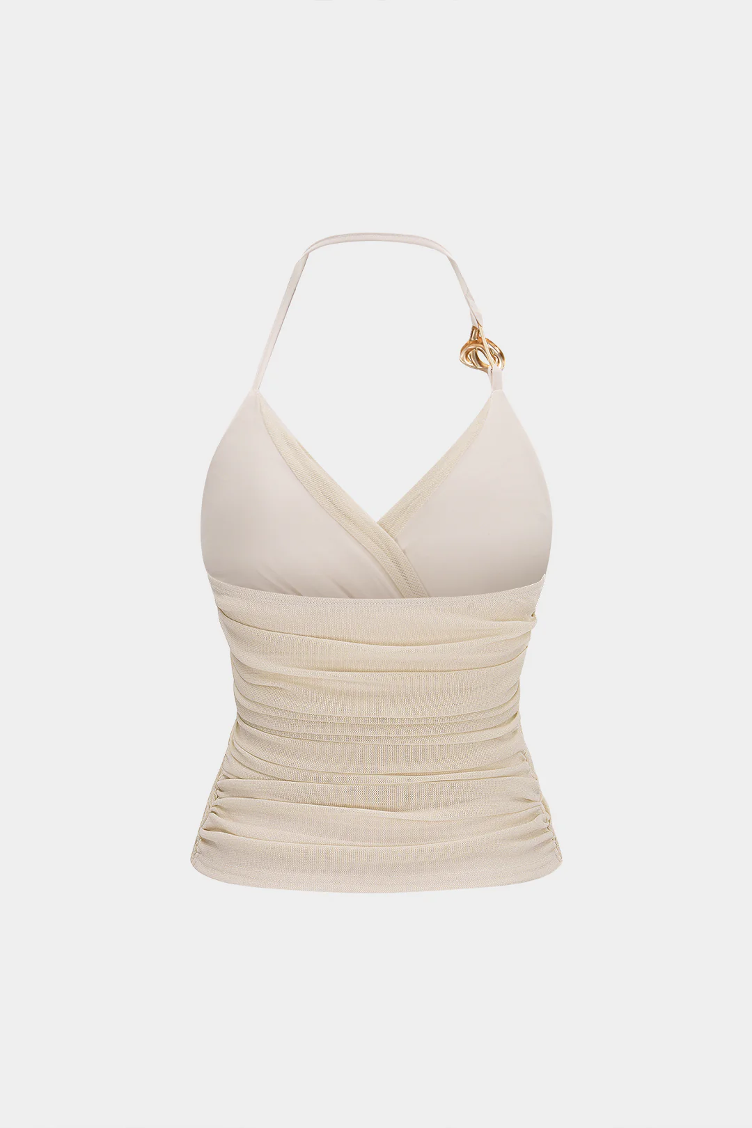 Halter Neck Crossed Ruched Cami Top - Image 2