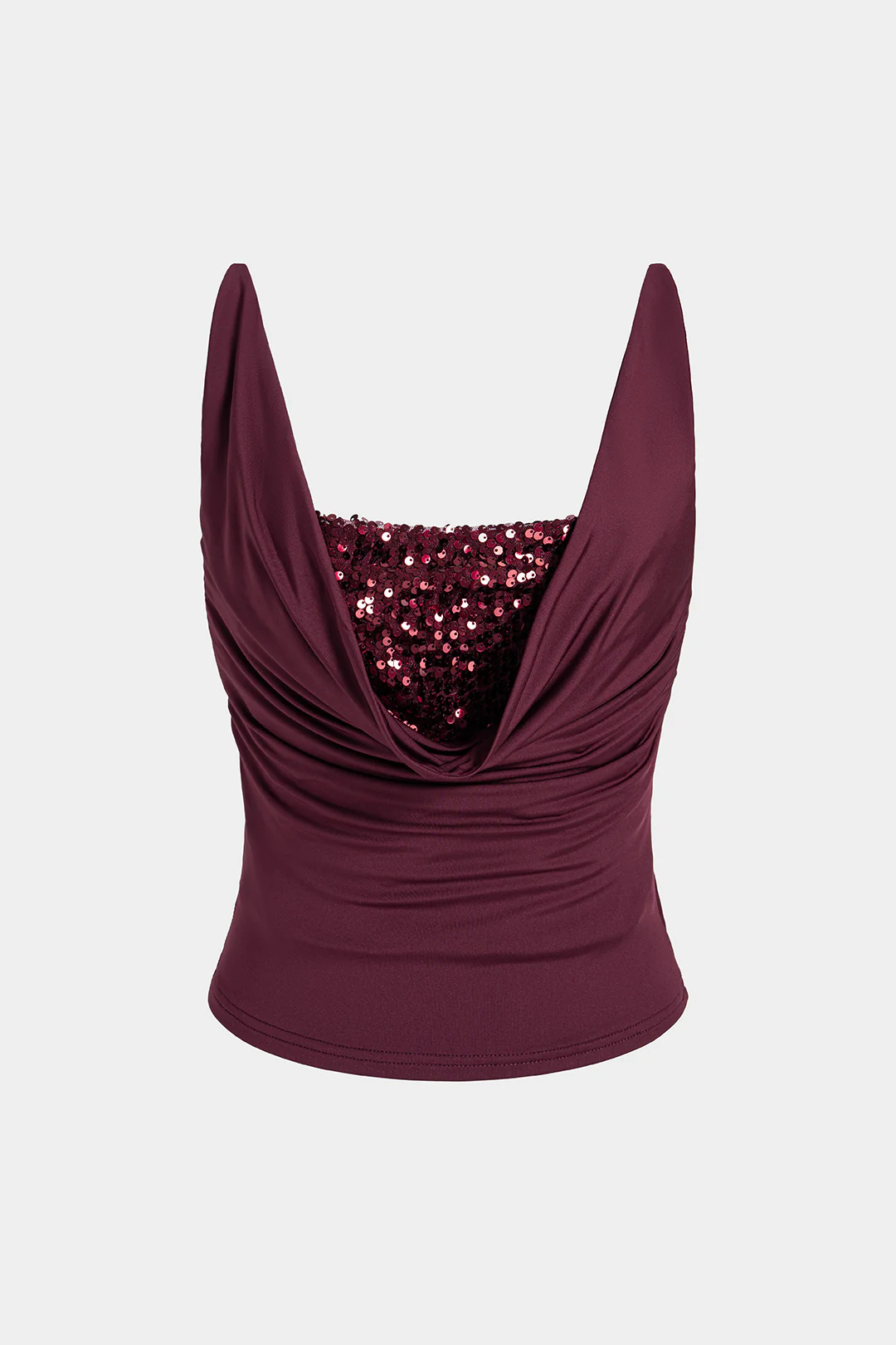 Sequin Patchwrok Ruched Tank Top