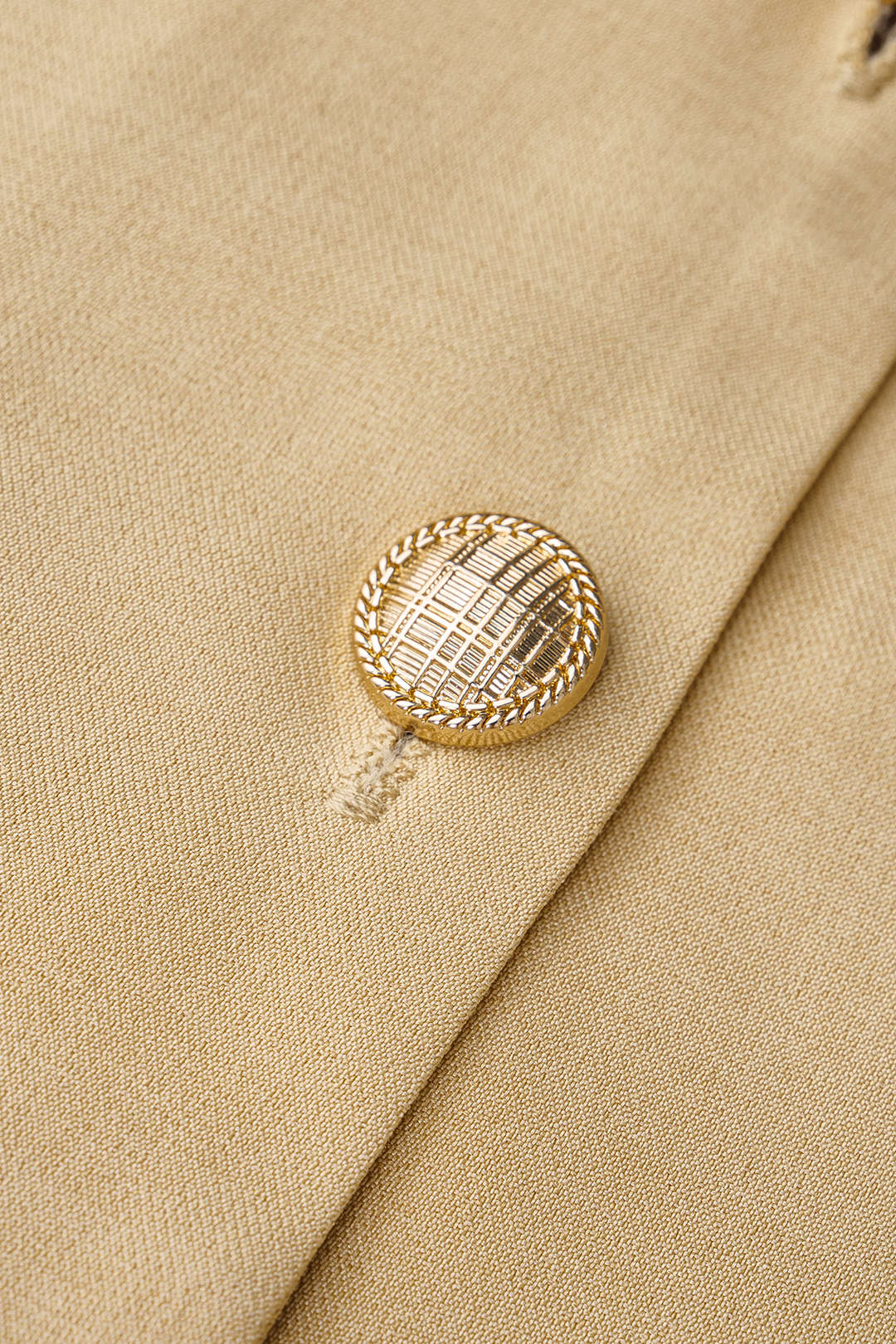 Contrast Lapel Metallic Button Tank Top - Image 3