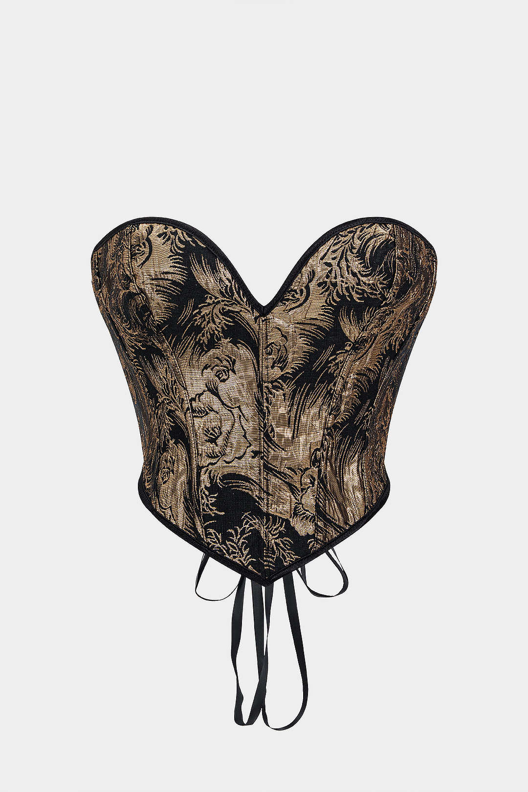 Abstract Braided Tie V-neck Corset Top - Image 4