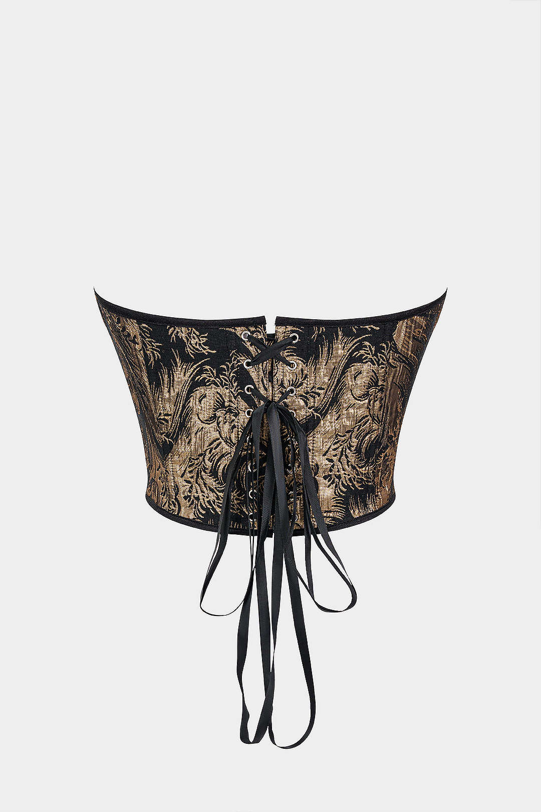 Abstract Braided Tie V-neck Corset Top - Image 5
