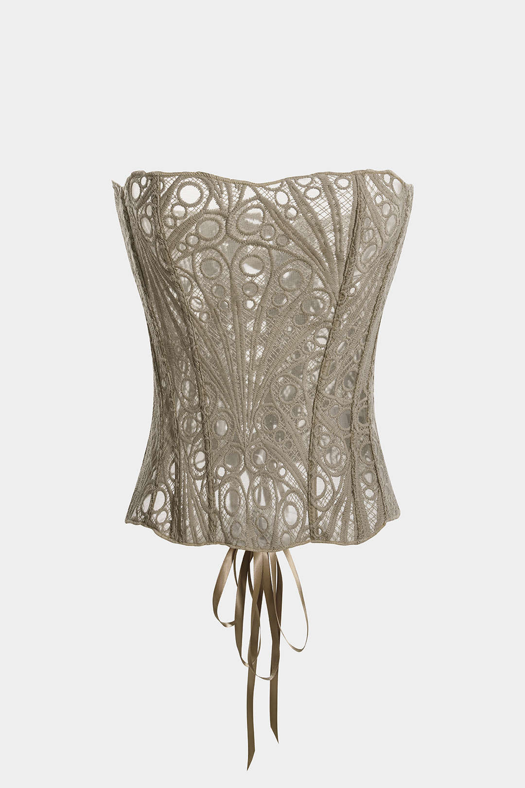 Mesh Lace Tie Back Tube Top