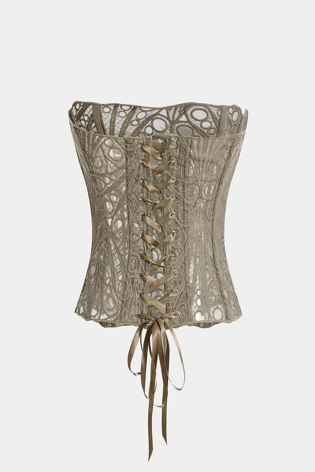 Mesh Lace Tie Back Tube Top - Image 2
