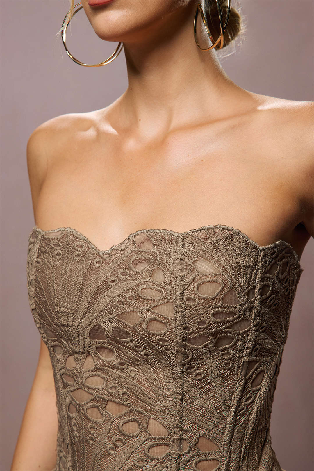 Mesh Lace Tie Back Tube Top - Image 8