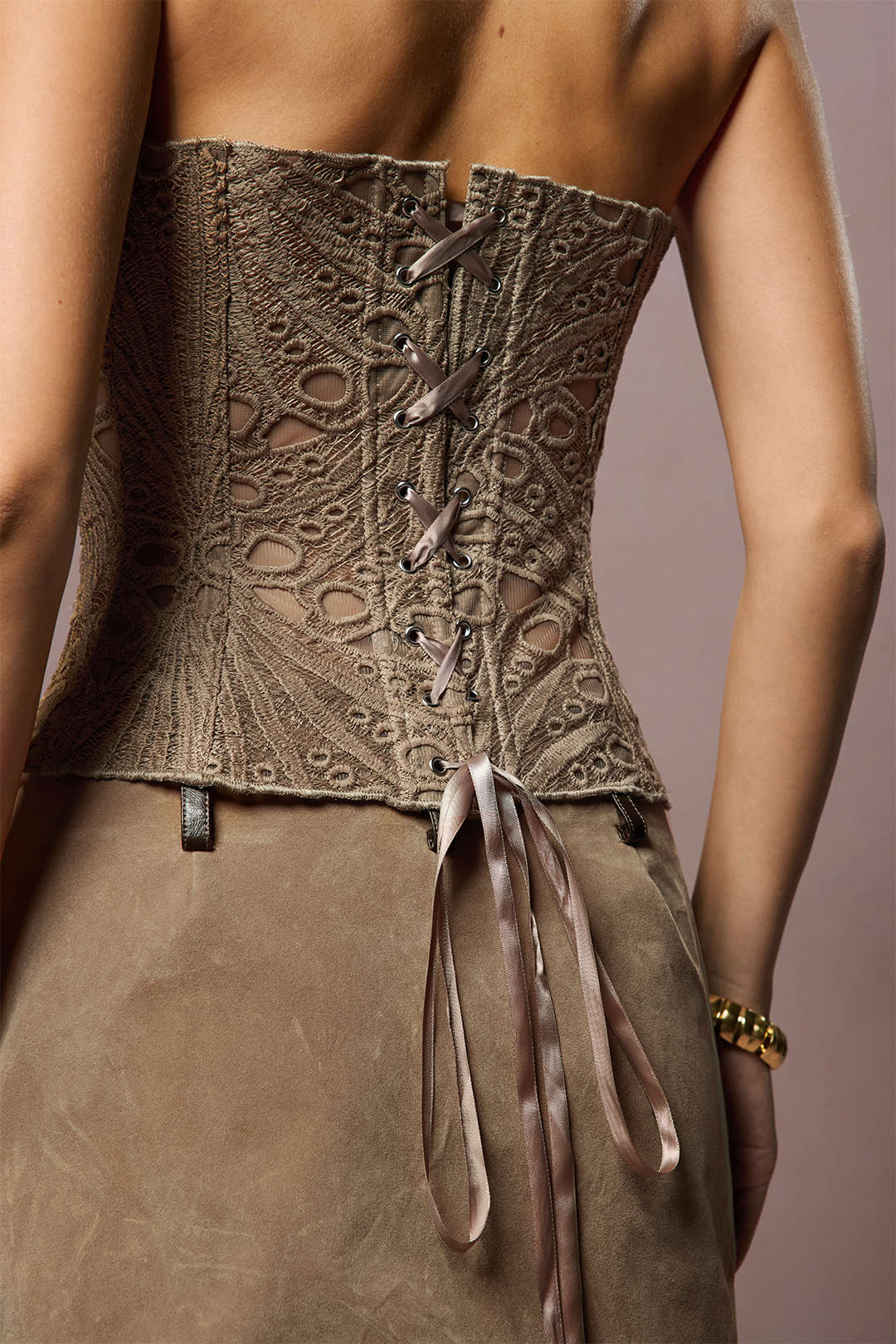 Mesh Lace Tie Back Tube Top - Image 9