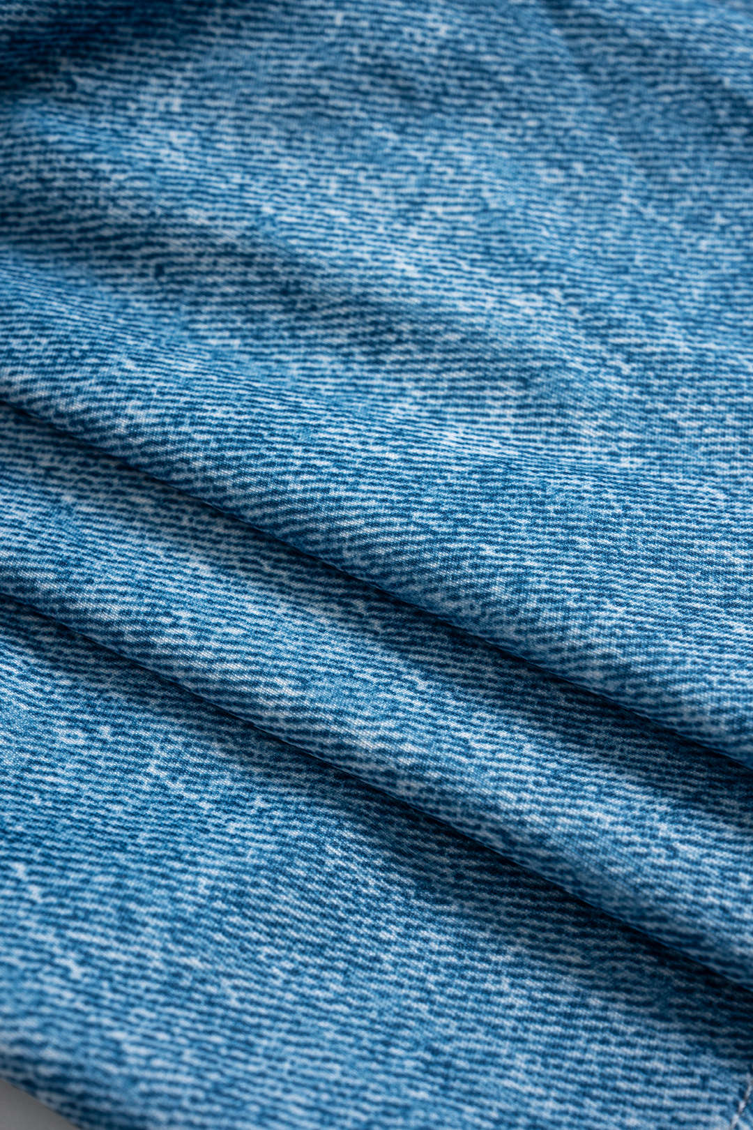 Denim Print Asymmetrical Twist Knot Strapless Tube Top - Image 4