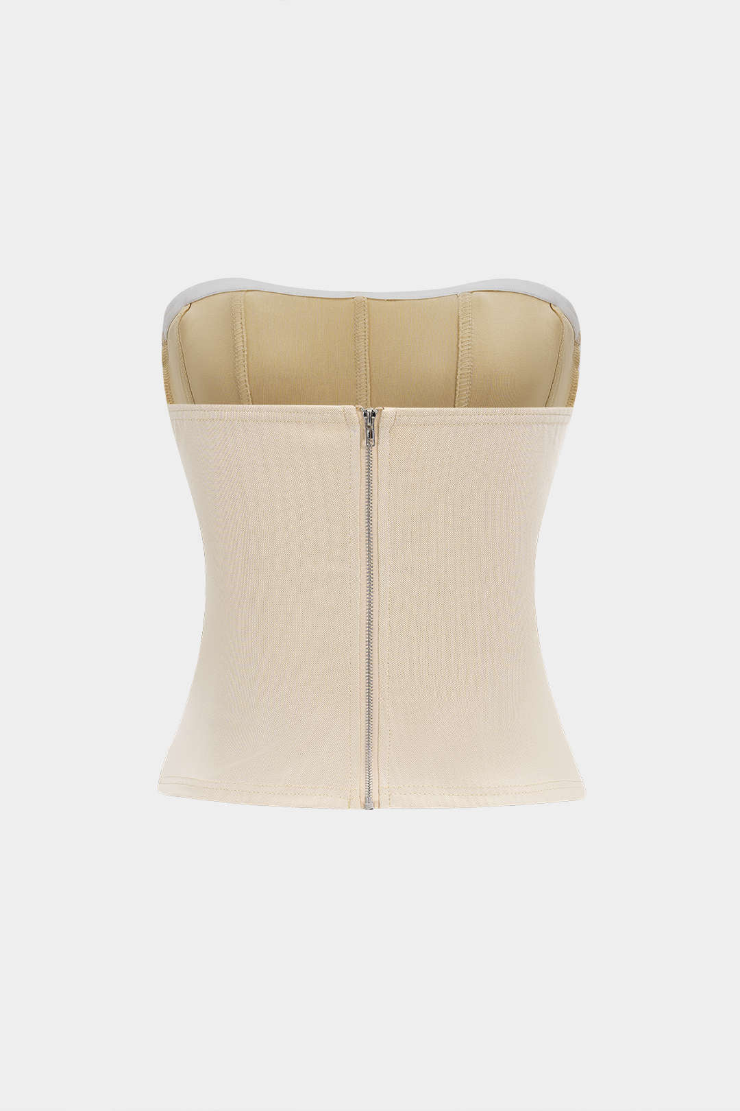 Mesh Corset Zipper Tube Top - Image 2