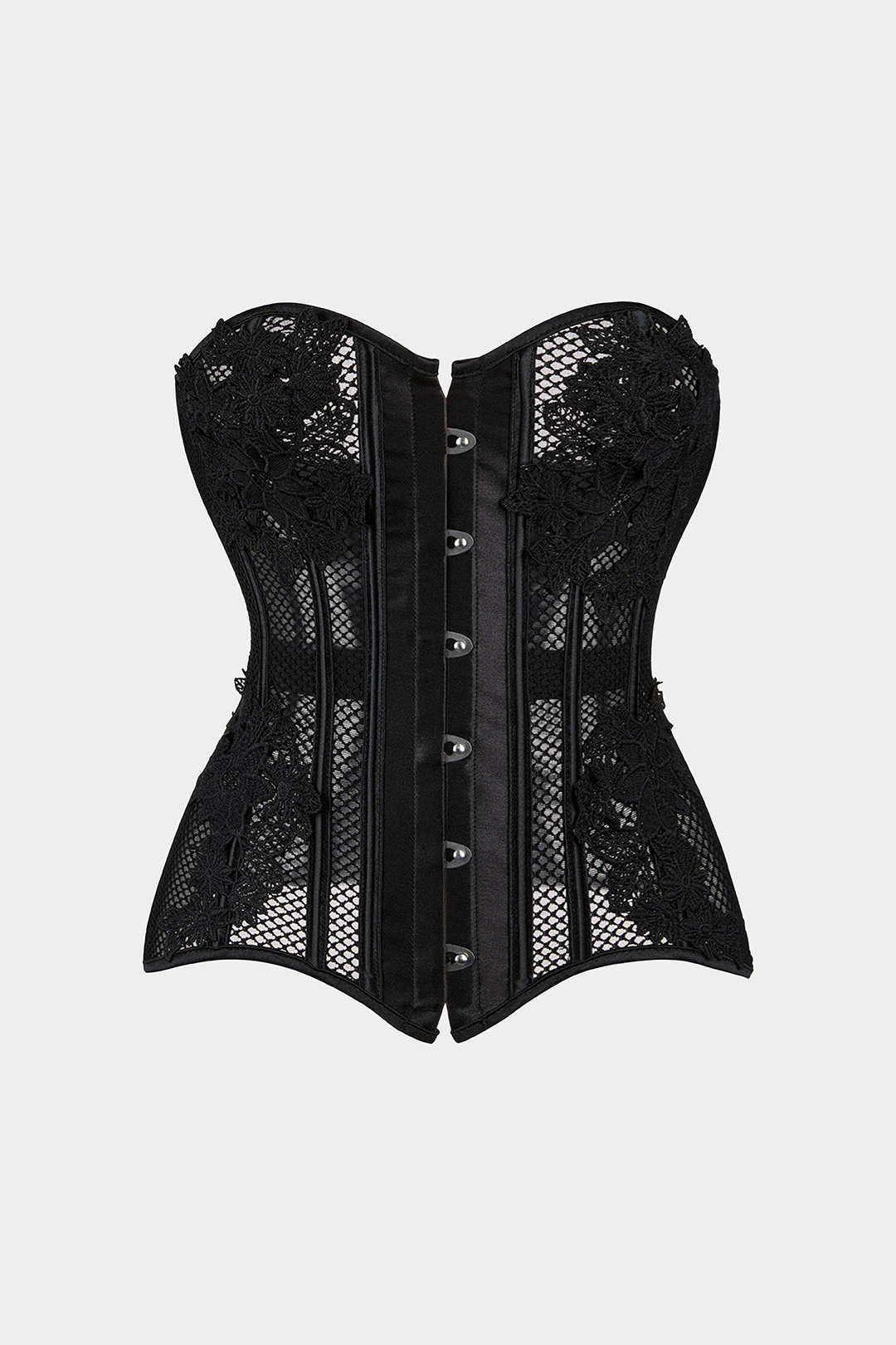 Embroidery Sheer Corset Waist Tube Top