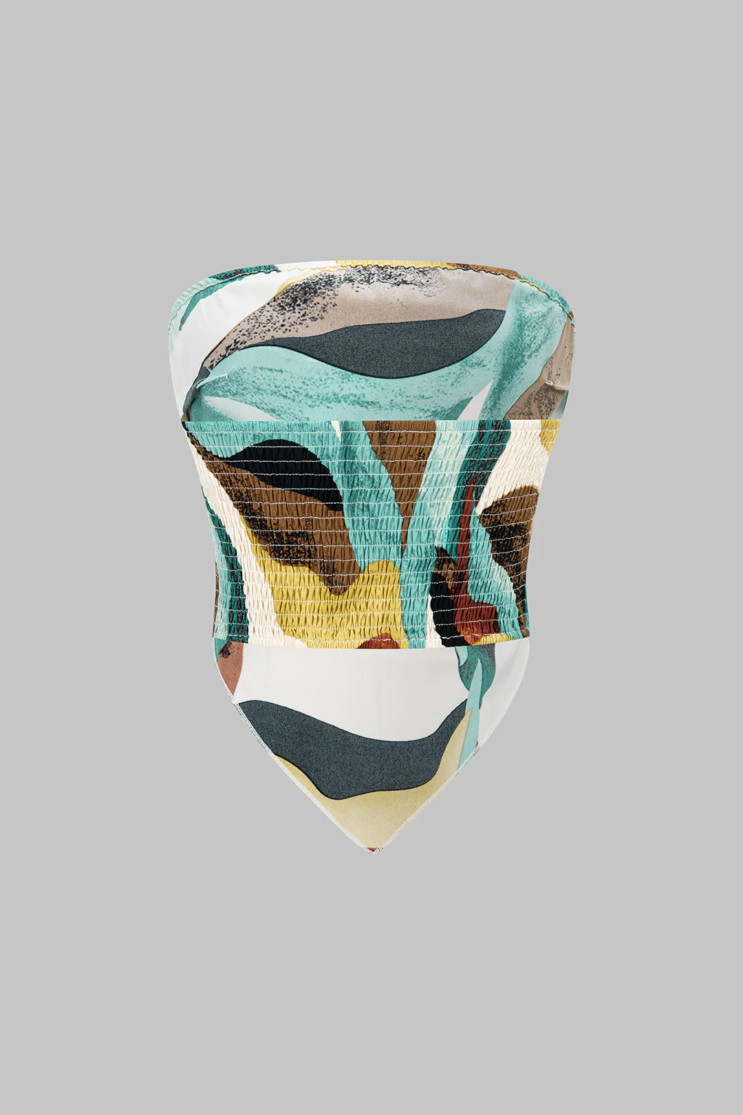 Geometric Print Satin Tube Top - Image 2