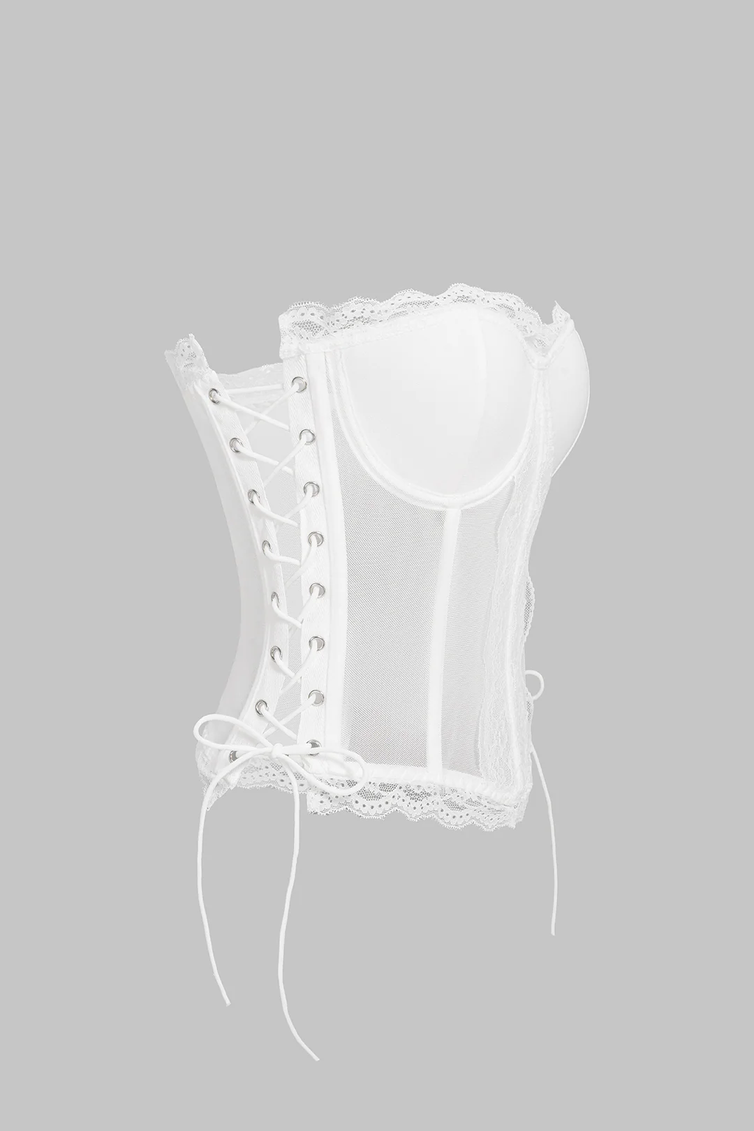 Lace Crossed Tie-Up Corset Tube Top - Image 2