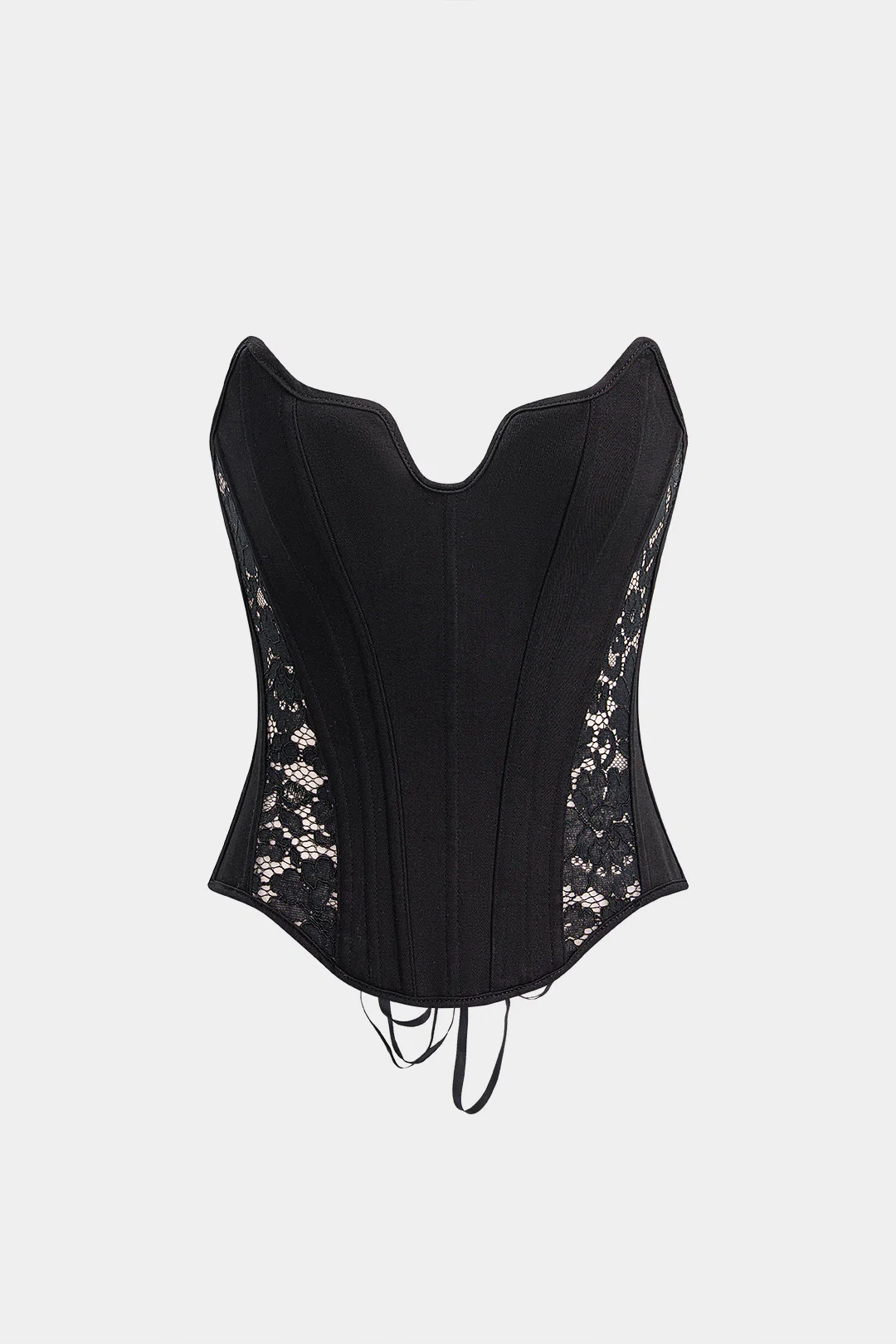 Lace Patchwork Embroidery Tie Back Tube Top