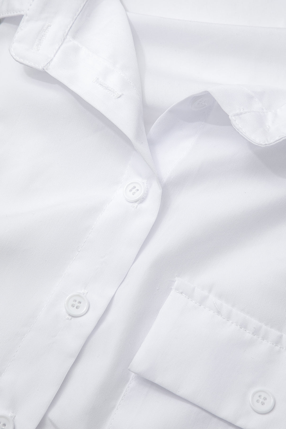 Solid Long Sleeve Shirt With Tie - Image 3