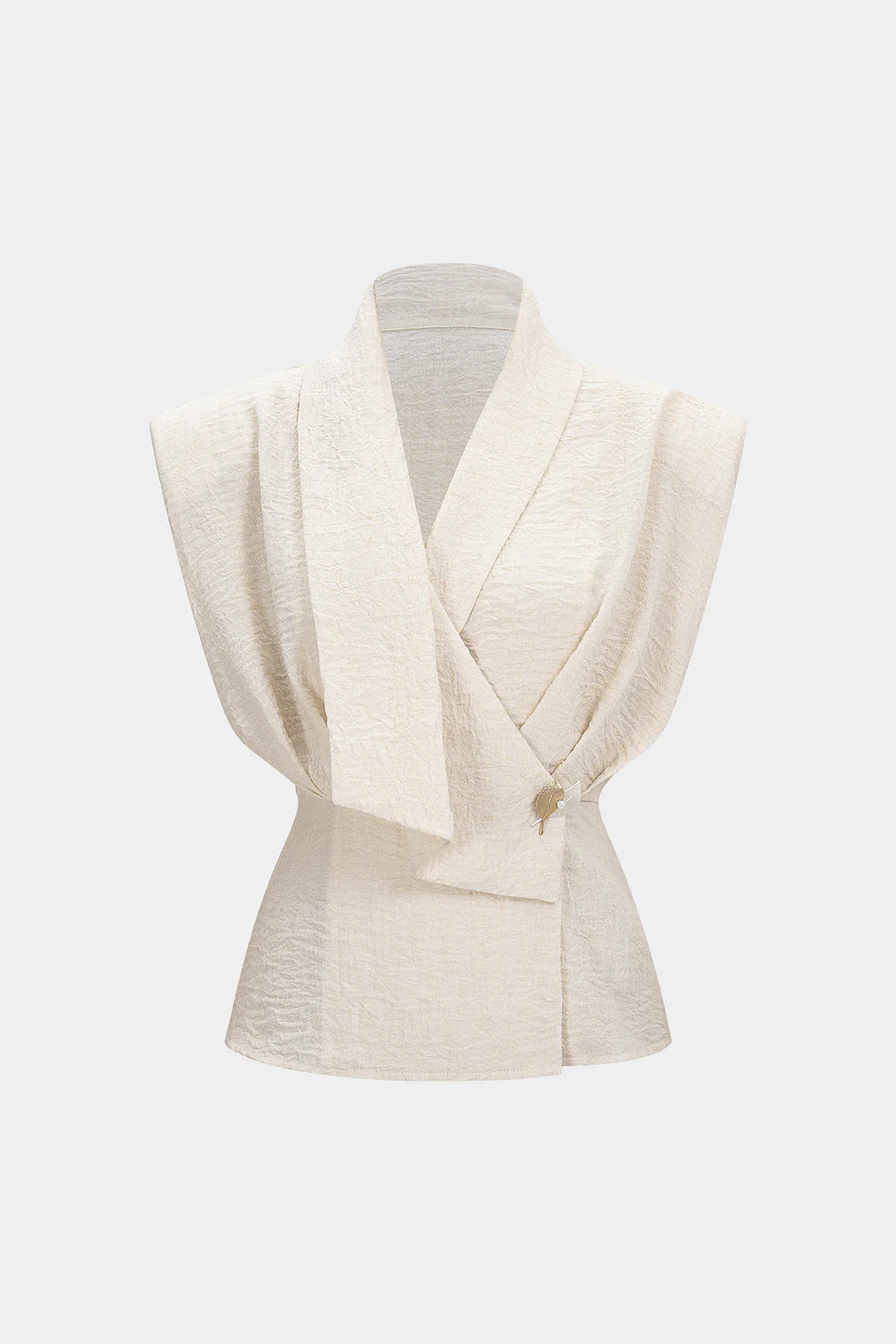 V-Neck Asymmetrical Ruched Shirt