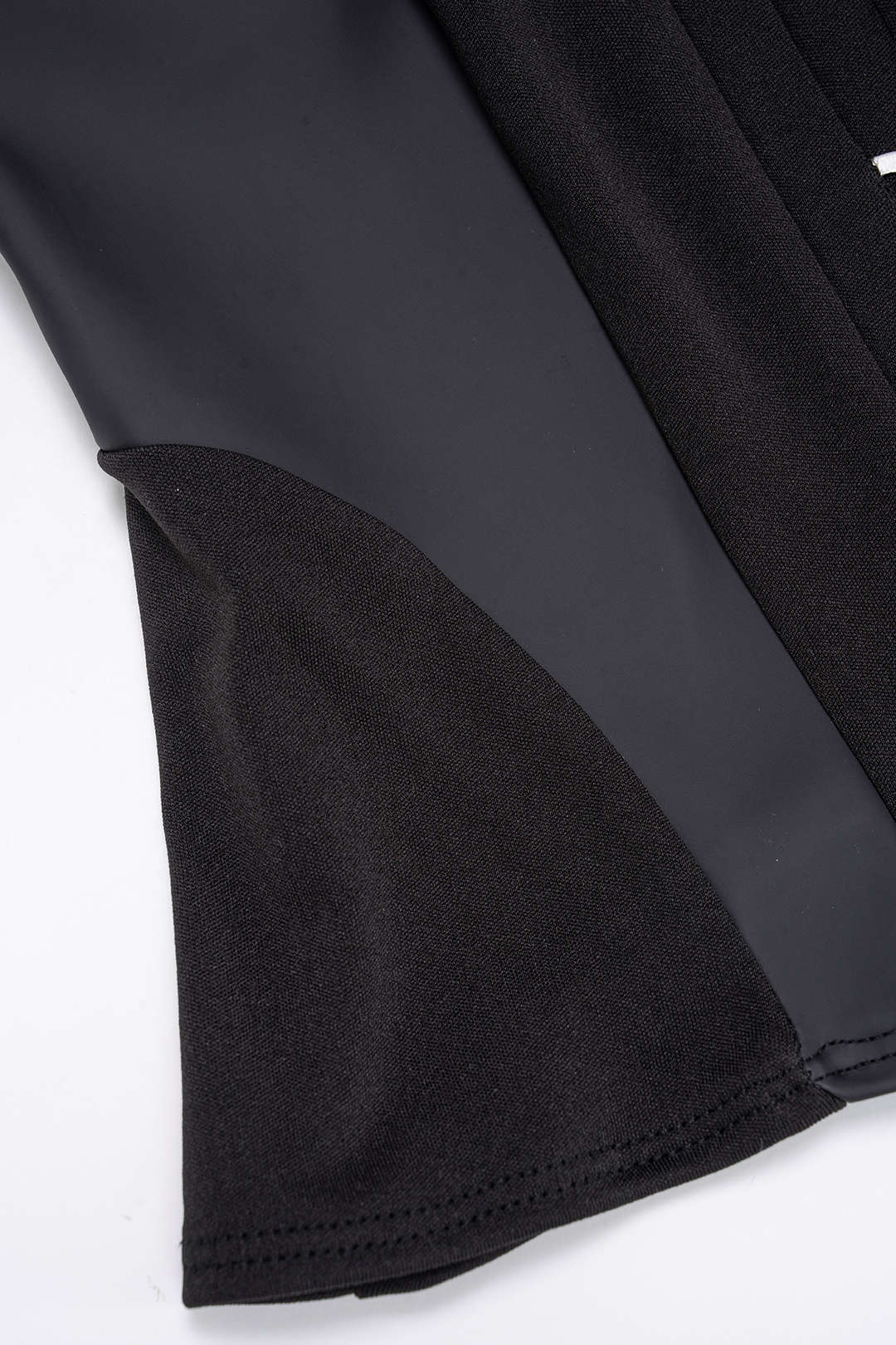 Patchwork Faux Leather Asymmetrical Short-Sleeve Shirt - Image 6