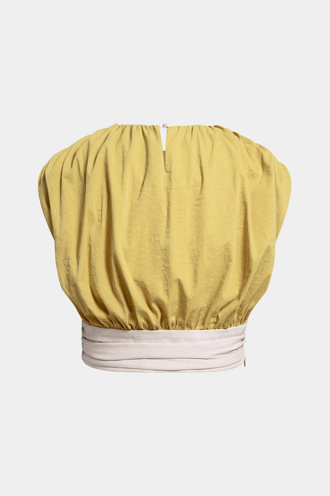 Plus Size Contrast Round Neck Ruched Tank Top - Image 2