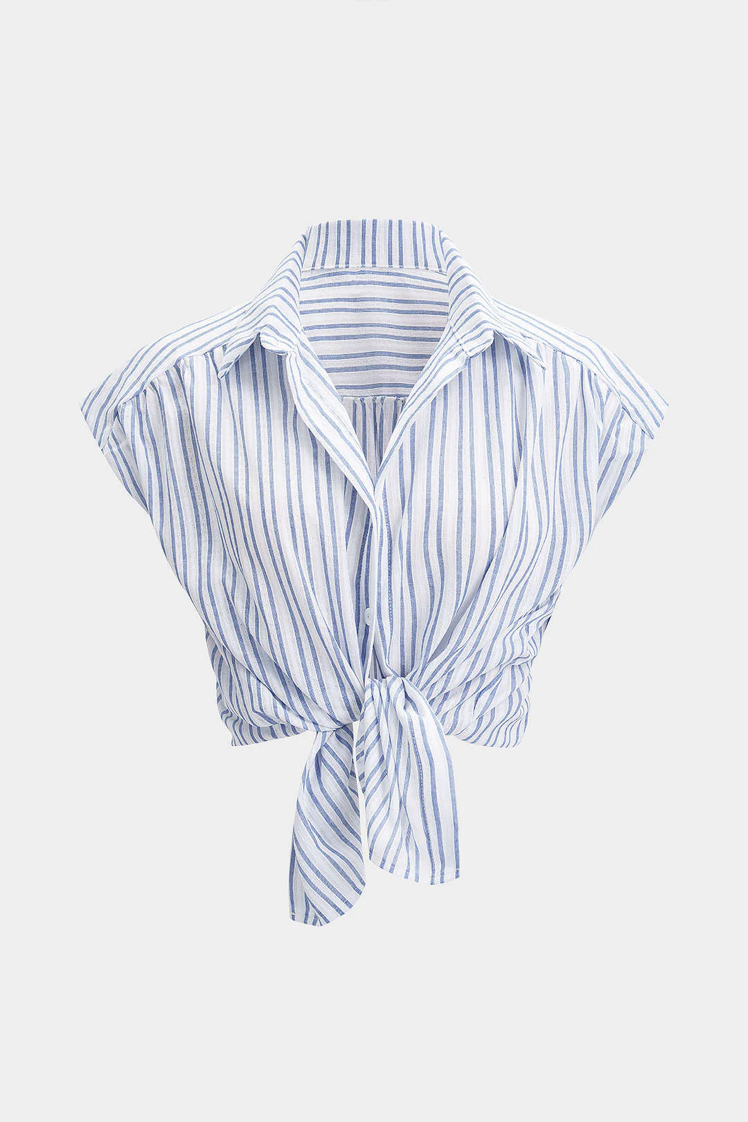 Stripes Print Flutter Short-Sleeve Shirt - Image 2