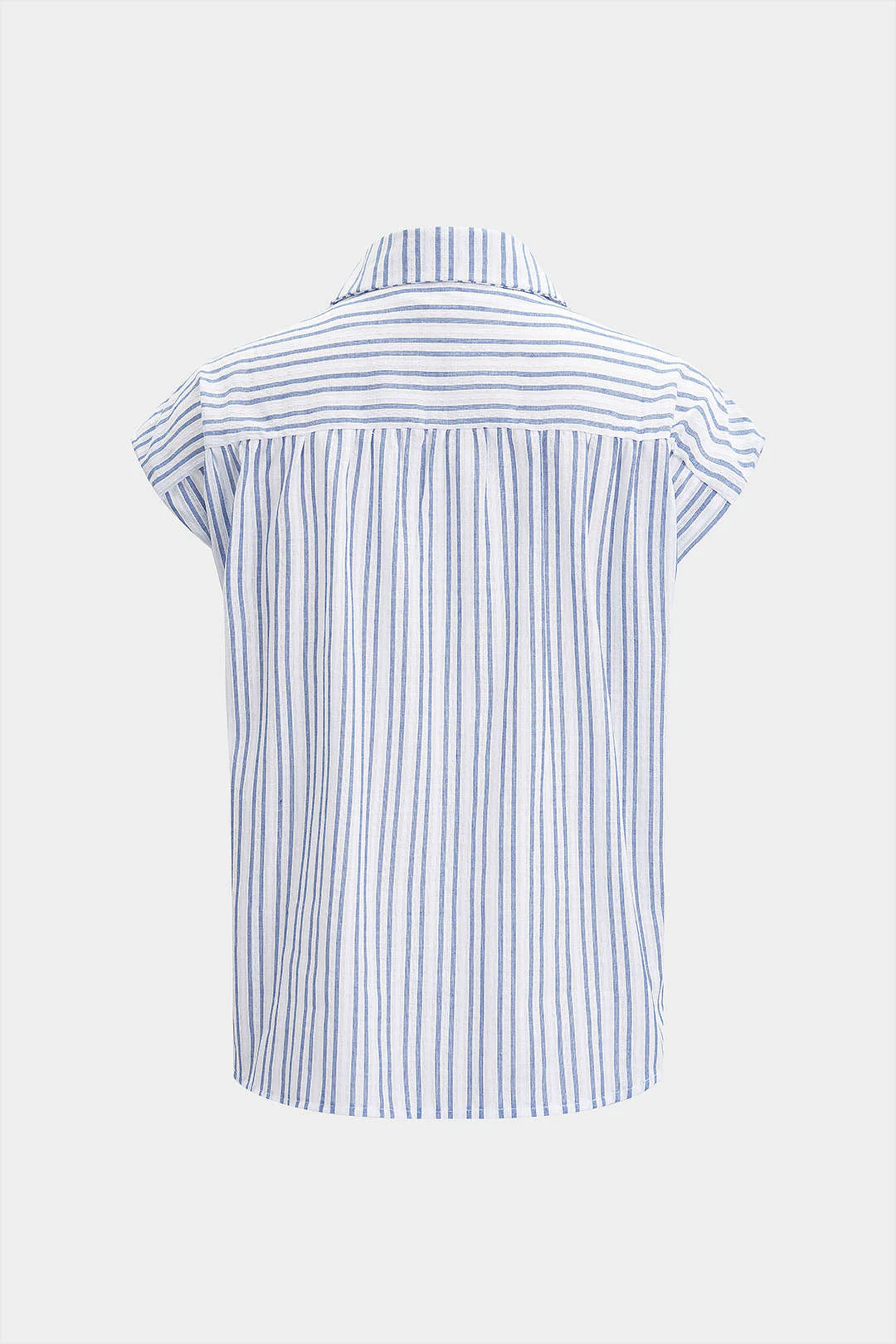 Stripes Print Flutter Short-Sleeve Shirt - Image 3