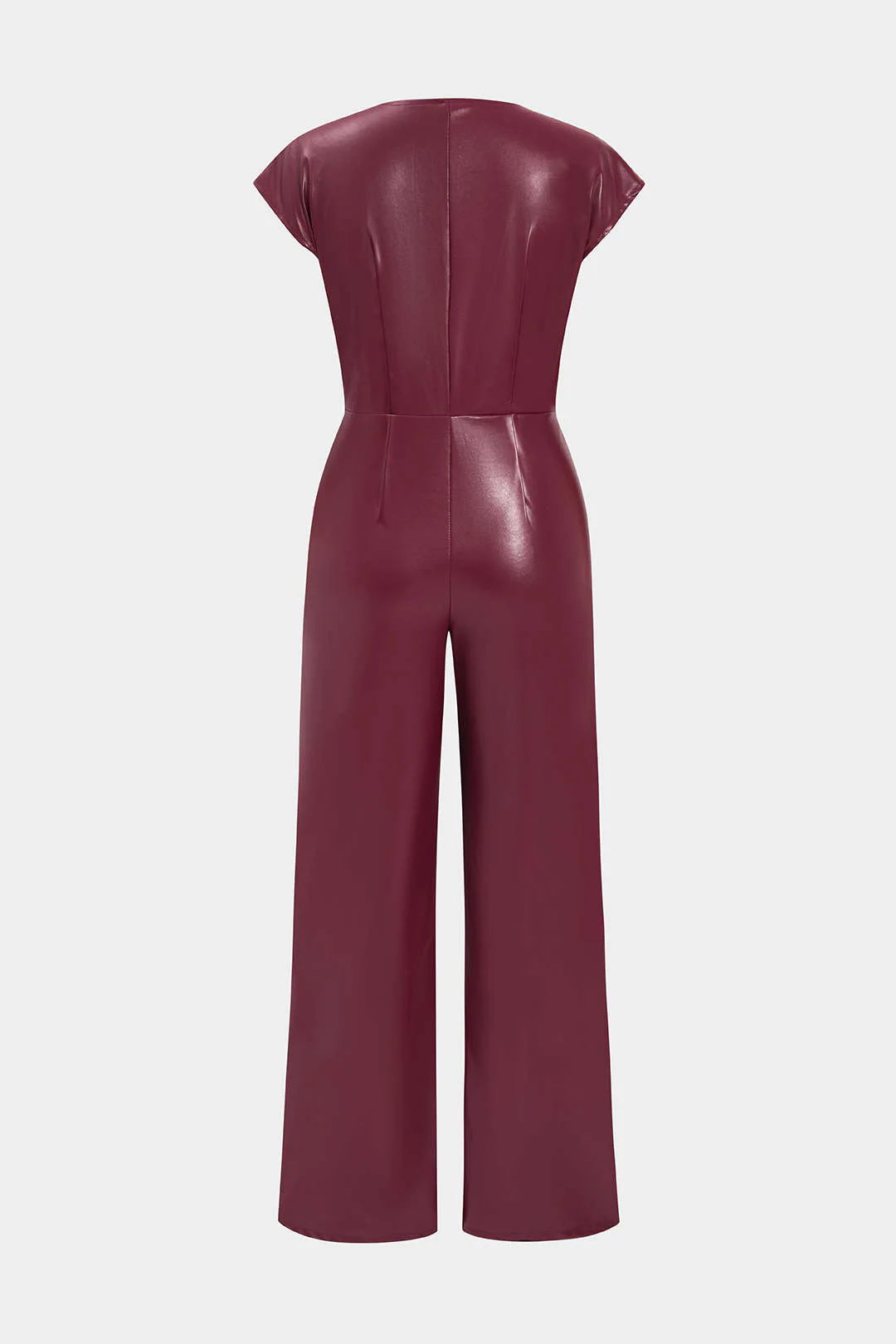 Faux Leather Button Jumpsuit - Image 3