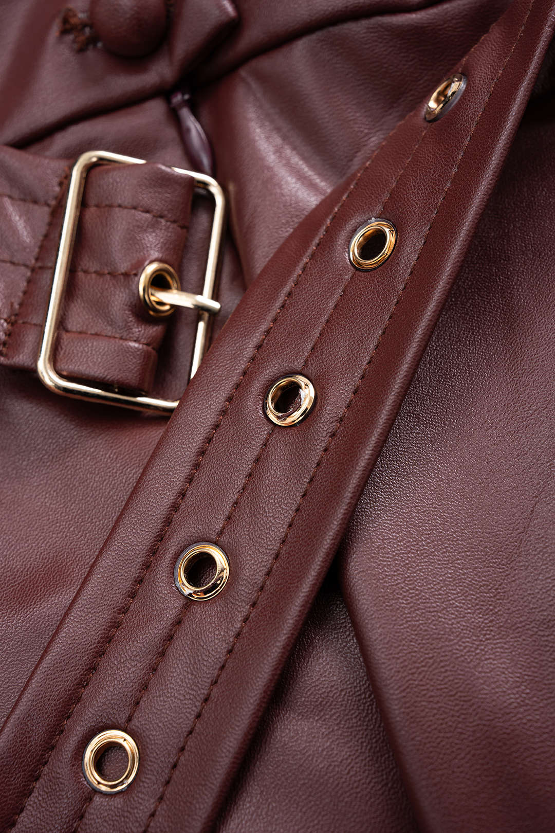 Faux Leather Belted Tank Sleeveless Jumpsuit - Image 3