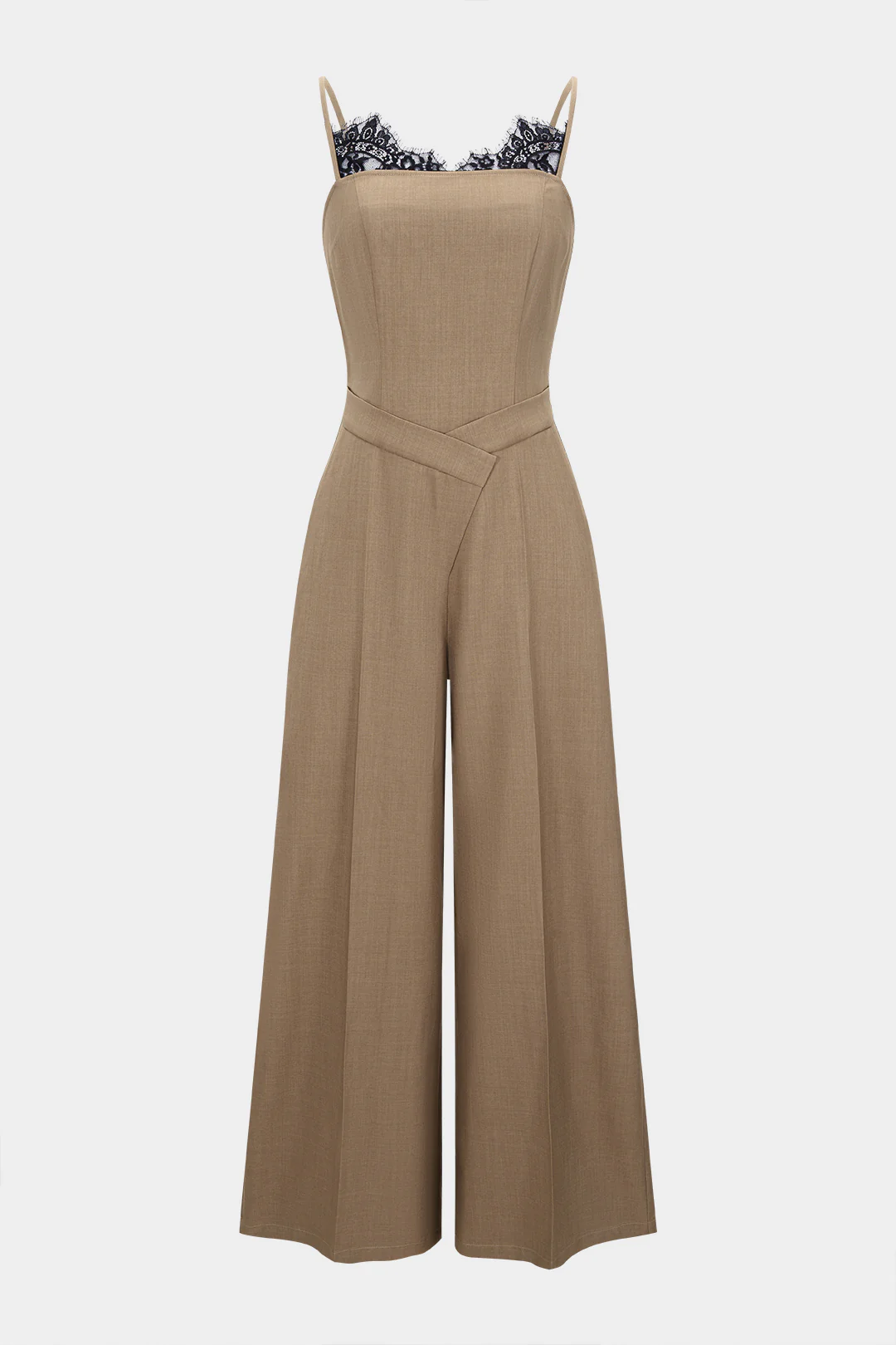 Lace Patchwork Asymmetrical Sleeveless Jumpsuit