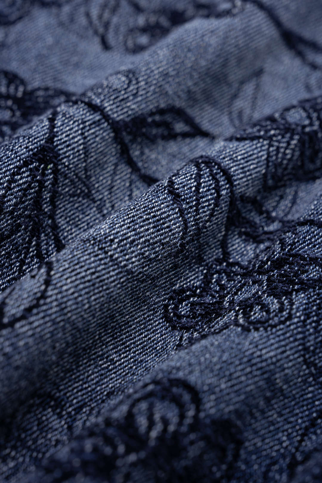 Denim Floral Print Zipper Barrel Jeans - Image 4