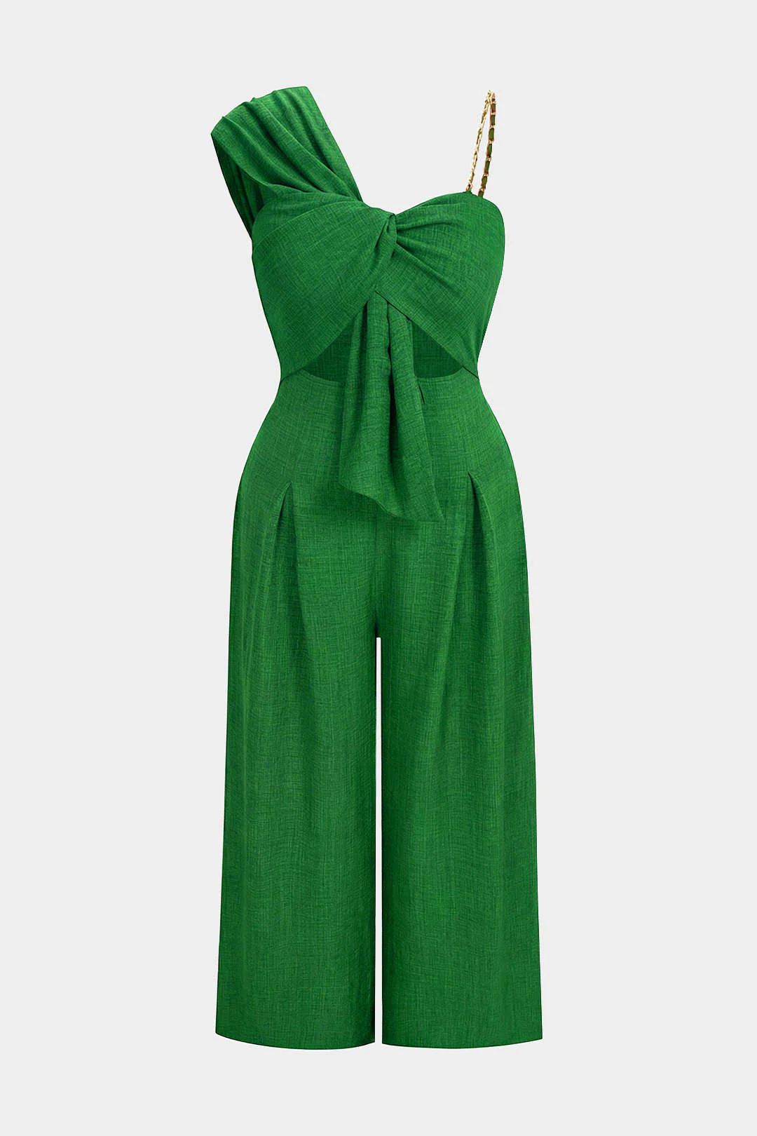 Plus Size Twist Knot Cut Out Sleeveless Jumpsuit - Image 5