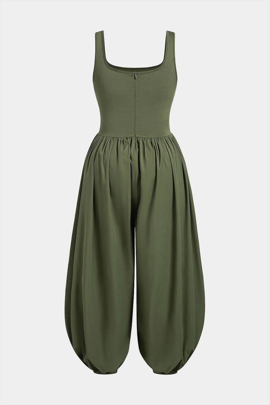 Plus Size Square Neck Sleeveless Wide Leg Jumpsuit - Image 2