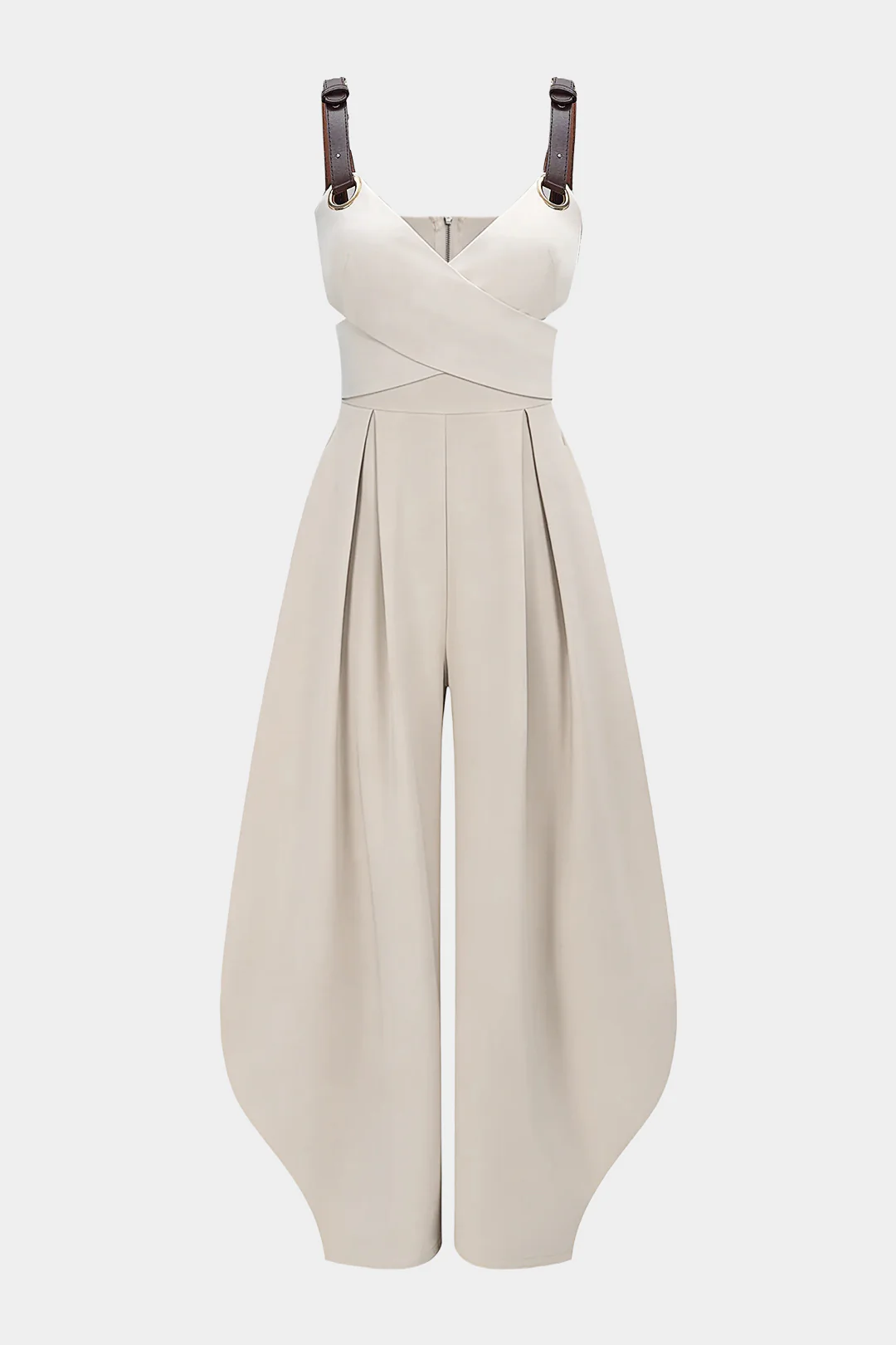 Crossed Cut Out V-Neck Sleeveless Jumpsuit