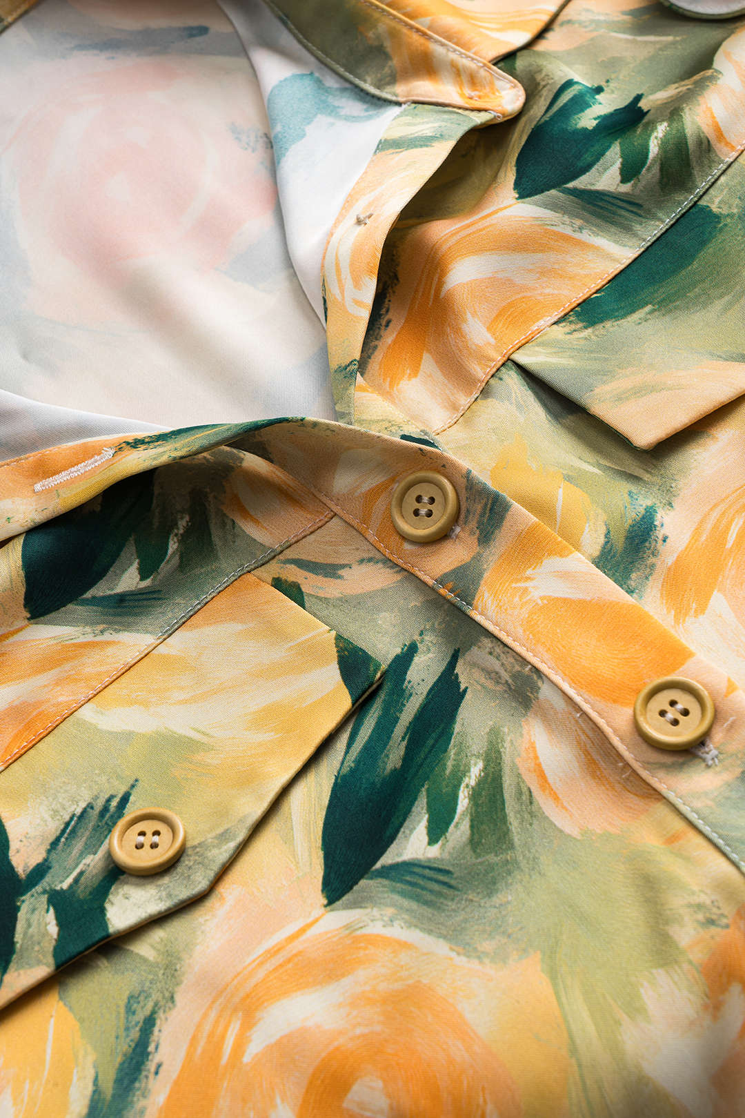 Floral Print Belted Fake Pocket Short Sleeve Romper - Image 3
