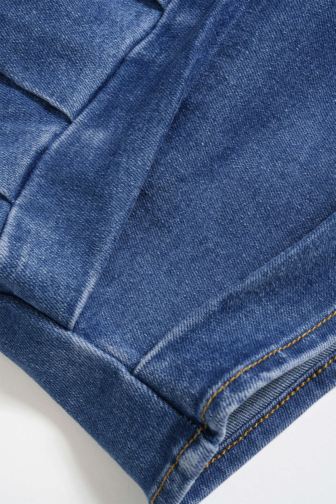 Plus Size Denim Zipper Asymmetrical Knotted Crop Top - Image 4