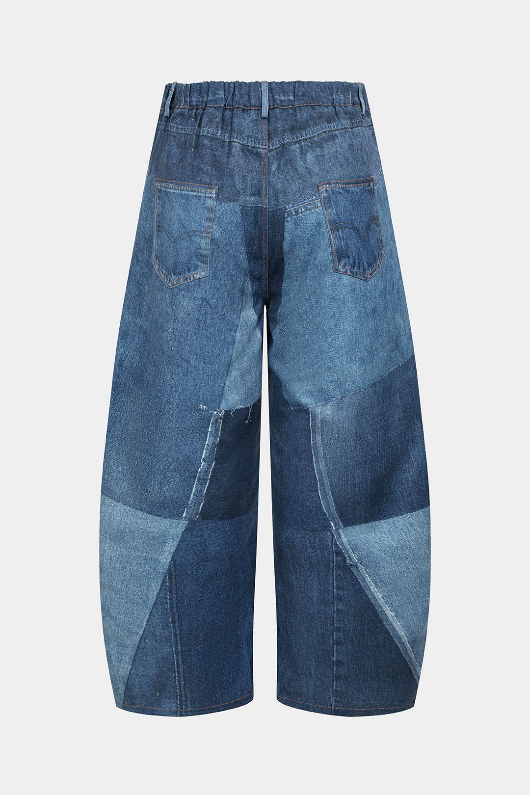 Plus Size Abstract Print Pocket Zipper Jeans - Image 2