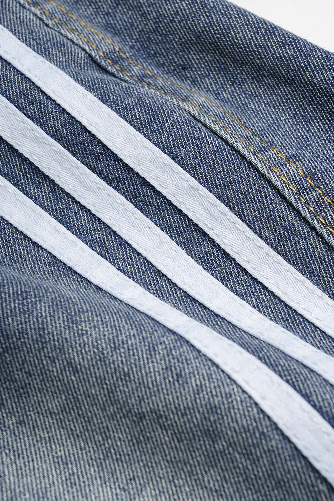 Plus Size Denim Striped Wide Leg Jeans - Image 3