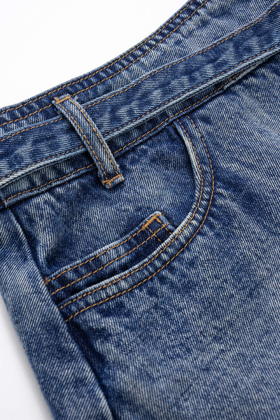 Plus Size Denim Mesh Patchwork High Waist Skirt - Image 4